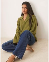 ASOS - Supersoft Rugby Collar Long Sleeve Tee - Lyst