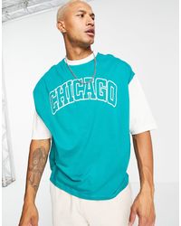 ASOS - Oversized T-shirt Met Chicago-print En Kleurvlakken - Lyst