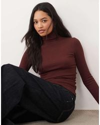 Brave Soul - Long Sleeve Ribbed Roll Neck Top - Lyst