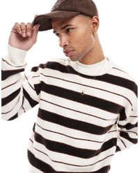 Jack & Jones - – flauschiger, gestreifter oversize-pullover - Lyst