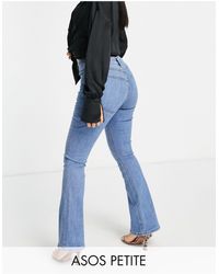 ASOS Asos design petite - jeans a vita alta a zampa elasticizzati modellanti e push-up - Blu