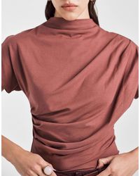ASOS - Twist Shoulder Draped Top - Lyst