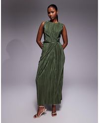 ASOS - – ärmelloses, plissiertes maxi-wickelkleid - Lyst