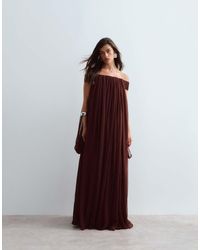 ARRANGE - Trapeze Bardot Maxi Dress With Cape Back - Lyst