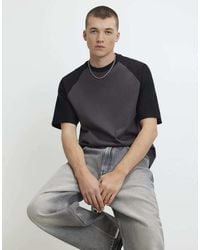 River Island - Oversized Fit Raglan Sleeve T-Shirt - Lyst