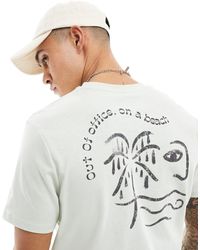 ASOS - T-shirt grigia con stampa astratta di spiaggia sulla schiena - Lyst