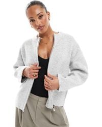 4th & Reckless - Premium High Neck Double Zip Knitted Bomber Jacket - Lyst