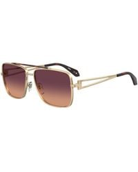 Moschino - Moschino Sun Rectangular Sunglasses With Burgundy Shaded Gradient Lenses - Lyst