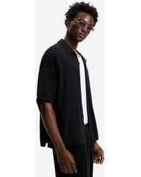 Bershka - Overhemd Met Textuur En Korte Mouwen - Lyst
