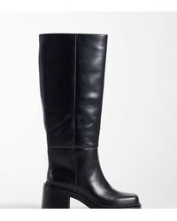 ASOS - Cadence Block Heel Pull On Knee Boots - Lyst