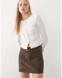 ASOS - Shrunken Fit Textured Button Through Long Sleeve Top - Lyst