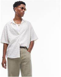 TOPMAN - Short Sleeve Square Textured Shirt - Lyst
