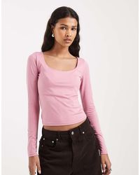 Hollister - Long Sleeve Seamless Scoop Neck Top - Lyst