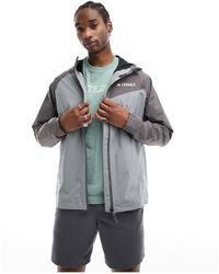adidas Originals - Adidas - terrex - giacca impermeabile grigia per sport all'aperto - Lyst