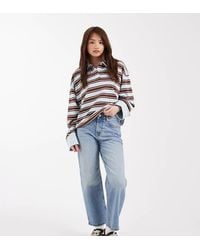 ASOS - Vaqueros Capri Azul Auténtico Medio Elásticos De Pernera Recta Cómoda De Asos Design Petite - Lyst