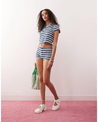 Collusion - Towelling Striped Short Co-Ord - Lyst