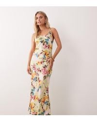 ASOS - Asos Design Petite Scoop Satin Maxi Dress - Lyst