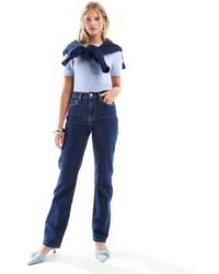 ASOS - Smalle Jeans Met Rechte Pijpen En Hoge Taille - Lyst