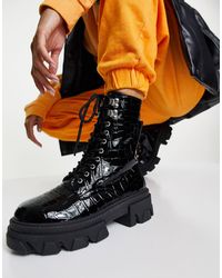 ava platform combat boot topshop