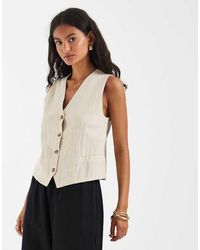 ONLY - Gilet Met Linnenlook - Lyst