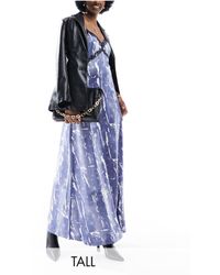 Vero Moda - Satin Maxi Slip Dress With Lace Trim - Lyst