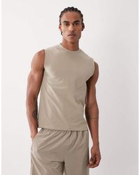 4505 - Shrunken Muscle Fit Cotton Tank With Quick Dry Finish - Lyst