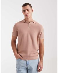 New Look - Knitted Polo T-shirt - Lyst