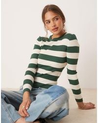 Jdy - – pullover mit rundhalsausschnitt und streifen - Lyst