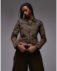 Dickies - Loose wave - veste en jean ajustée - indigo délavé à reflets marron - Lyst