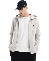 Polo Ralph Lauren - Icon Logo Double Knit Zip Up Hoodie - Lyst