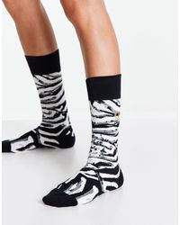 Fred Perry Zebra Print Socks-black