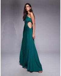 Aria Cove - Pleated One Shoulder Cut Out Maxi Dress - Lyst