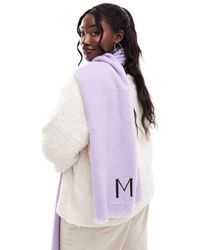 ASOS - Sjaal Met Onafgewerkte Rand En Initiaal 'M' - Lyst