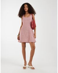 Gap - Drop Waist Shirred Mini Dress - Lyst