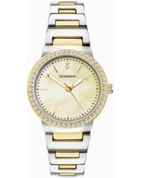 Sekonda - Amelia 28Mm Analogue Watch With Two Tone Alloy Round Case, Two Tone Alloy Bracelet And Dial - Lyst