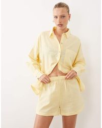 ASOS - Biarritz Beach Textured Cotton Short Co Ord - Lyst