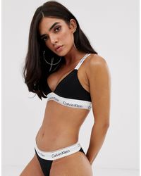 Calvin Klein – Modern Cotton – Ungefütterte Triangel-Bralette - Schwarz