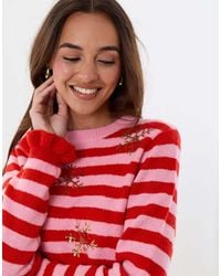 Threadbare - Sequin Snowflake Christmas Jumper - Lyst