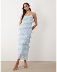 Y.A.S - Lace Ruffle Detail Cami Maxi Dress - Lyst