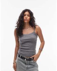 TOPSHOP - Tank Top With Scallop Trim - Lyst