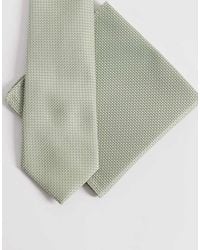 ASOS - Textured Tie And Pocket Square - Lyst