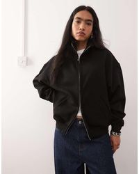 Weekday - Jodi Zip Through Funnel Neck Sweatshirt - Lyst