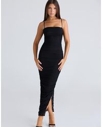 House Of Cb - Fornarina Stretch Mesh Gathered Maxi Dress - Lyst