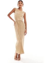 River Island - – gerade geschnittenes plissee-midikleid - Lyst