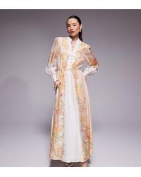 Forever New - Placement Print Maxi Shirt Dress - Lyst