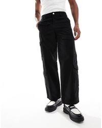 Jack & Jones - Pantalones Negros Cargo De Corte Suelto Con Varios Bolsillos De - Lyst