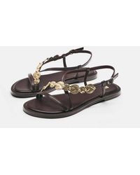 Pull&Bear - Sandales plates à perles - Lyst
