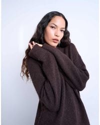 TOPSHOP - Knitted Boxy Fluffy Crew Neck Jumper - Lyst