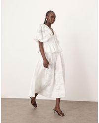 ARRANGE - Jupe d'ensemble mi-longue à taille basse et nervures en organza à motif pâquerettes - Lyst