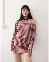 Motel - Zylina Slouchy Stripe Mini Dress - Lyst